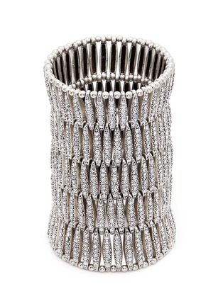 Figure View - Click To Enlarge - PHILIPPE AUDIBERT - 'Almond' Swarovski crystal five row plate elastic bracelet