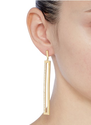 Figure View - Click To Enlarge - MICHELLE CAMPBELL - 'Coin Slot' drop earrings