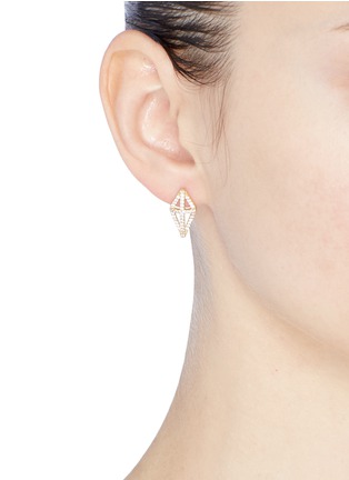 Figure View - Click To Enlarge - MICHELLE CAMPBELL - 'Shield' stud earrings