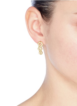 Figure View - Click To Enlarge - MICHELLE CAMPBELL - 'Honeycomb' climber earrings