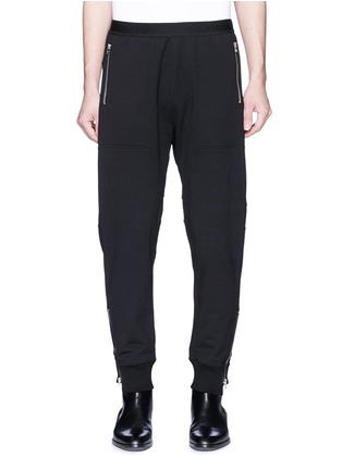 Main View - Click To Enlarge - HELMUT LANG - Logo embroidered tapered leg jogging pants