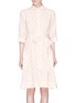 Main View - Click To Enlarge - LISA MARIE FERNANDEZ - Polka dot print belted linen shirt dress