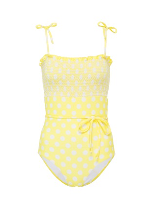 Main View - Click To Enlarge - LISA MARIE FERNANDEZ - 'Selena' polka dot smocked one-piece swimsuit