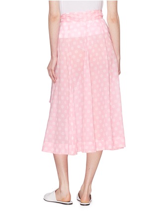 Back View - Click To Enlarge - LISA MARIE FERNANDEZ - Sash tie polka dot cotton beach skirt