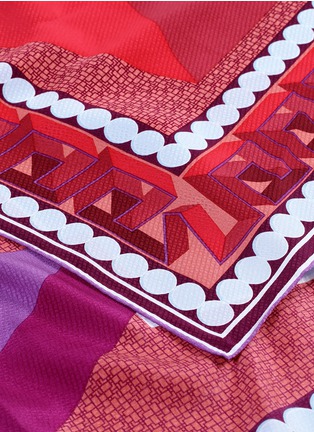 Detail View - Click To Enlarge - SHANG XIA - Seal silk scarf – Nanjing Red