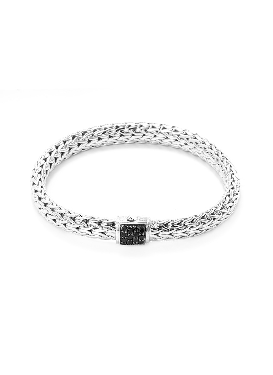 Sapphire silver woven chain bracelet