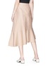 Back View - Click To Enlarge - 10306 - Raw edge asymmetric satin skirt