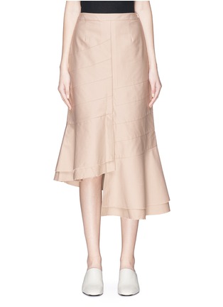 Main View - Click To Enlarge - 10306 - Raw edge asymmetric satin skirt