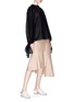 Figure View - Click To Enlarge - 10306 - Raw edge asymmetric satin skirt