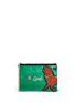 Main View - Click To Enlarge - VENNA - Slogan tiger patch leather clutch