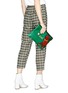 Figure View - Click To Enlarge - VENNA - Slogan tiger patch leather clutch