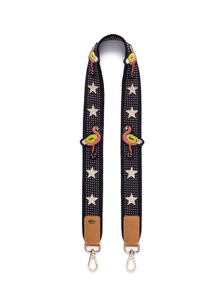 Main View - Click To Enlarge - VENNA - Cubic zirconia star flamingo studded guitar strap