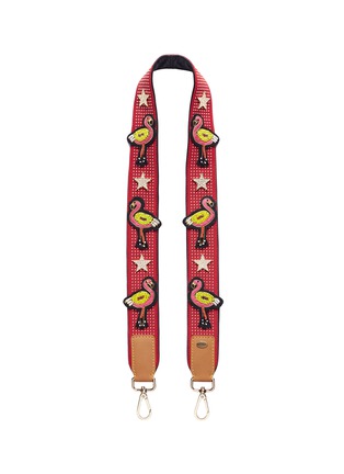 Main View - Click To Enlarge - VENNA - Cubic zirconia star flamingo studded guitar strap
