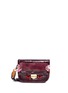 Main View - Click To Enlarge - VENNA - Eye patch faux fur panel leather crossbody bag