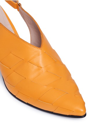 Detail View - Click To Enlarge - BOTH - Basketweave leather slingback pumps
