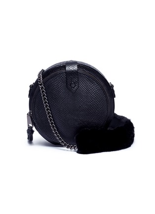 Main View - Click To Enlarge - REBECCA MINKOFF - 'Mini Canteen' snakeskin embossed leather bag