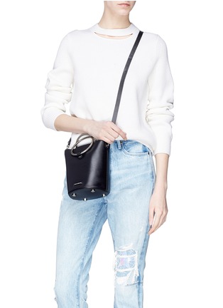 Front View - Click To Enlarge - REBECCA MINKOFF - Ring handle leather bucket bag