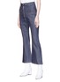 Front View - Click To Enlarge - ELLERY - 'Hemisphere' topstitch cropped flared jeans