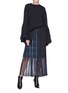 Figure View - Click To Enlarge - 72951 - Layered check plaid skirt
