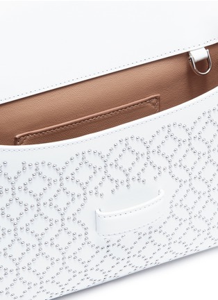 Detail View - Click To Enlarge - ALAÏA - Geometric stud leather crossbody bag