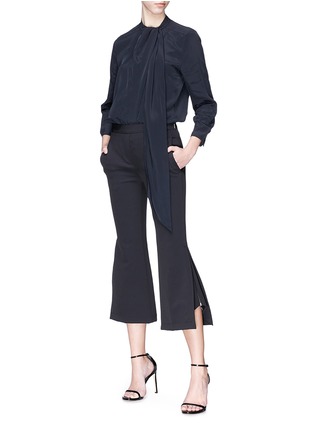 Figure View - Click To Enlarge - NEIL BARRETT - Zip cuff cropped flared suiting pants
