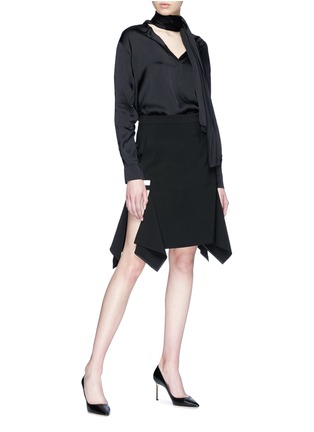 Figure View - Click To Enlarge - NEIL BARRETT - Drape mini skirt
