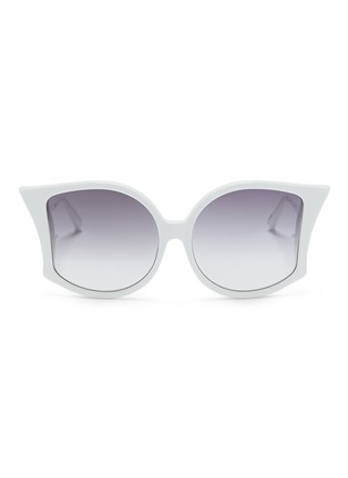 Main View - Click To Enlarge - LINDA FARROW - 'Lerreta' acetate bat sunglasses