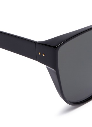 Detail View - Click To Enlarge - LINDA FARROW - Acetate oversized cat eye sunglasses