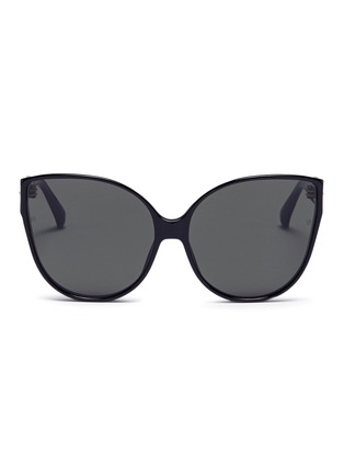 Main View - Click To Enlarge - LINDA FARROW - Acetate oversized cat eye sunglasses