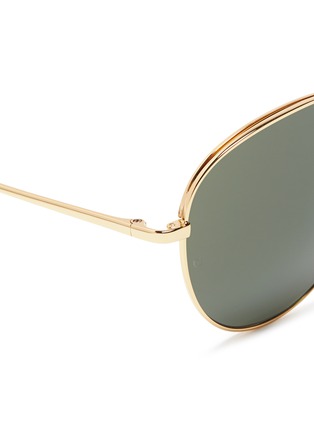 Detail View - Click To Enlarge - LINDA FARROW - Metal aviator sunglasses
