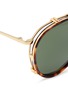 Detail View - Click To Enlarge - LINDA FARROW - Detachable tortoiseshell clip-on metal aviator sunglasses
