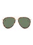Main View - Click To Enlarge - LINDA FARROW - Detachable tortoiseshell clip-on metal aviator sunglasses