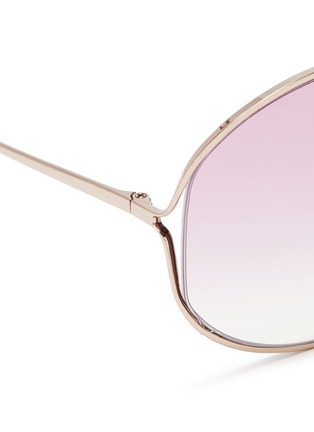 Detail View - Click To Enlarge - LINDA FARROW - Metal double rim oversized sunglasses