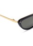 Detail View - Click To Enlarge - LINDA FARROW - Acetate front metal narrow cat eye sunglasses