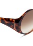 Detail View - Click To Enlarge - LINDA FARROW - Wide temple tortoiseshell acetate round sunglasses