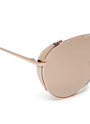Detail View - Click To Enlarge - LINDA FARROW - Spoiler metal mirror aviator sunglasses