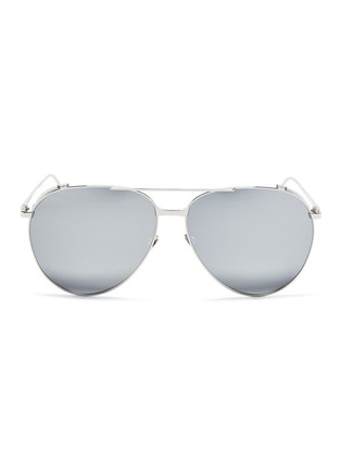 Main View - Click To Enlarge - LINDA FARROW - Metal mirror aviator sunglasses