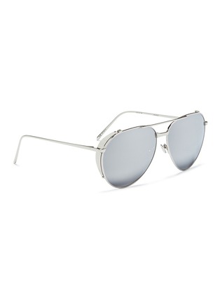 Figure View - Click To Enlarge - LINDA FARROW - Metal mirror aviator sunglasses