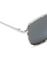 Detail View - Click To Enlarge - LINDA FARROW - Bone effect front metal square aviator sunglasses