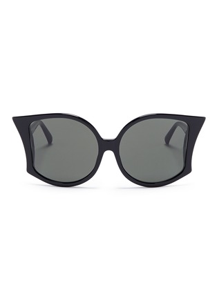 Main View - Click To Enlarge - LINDA FARROW - 'Lerreta' acetate bat sunglasses