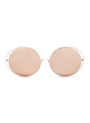 Main View - Click To Enlarge - LINDA FARROW - Open metal frame round sunglasses