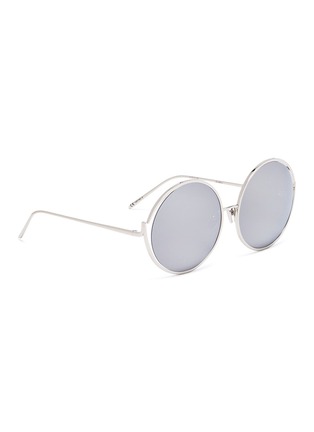 Figure View - Click To Enlarge - LINDA FARROW - Open metal frame round sunglasses