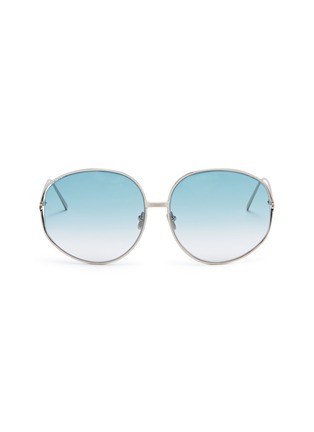 Main View - Click To Enlarge - LINDA FARROW - Metal double rim oversized sunglasses