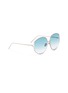 Figure View - Click To Enlarge - LINDA FARROW - Metal double rim oversized sunglasses