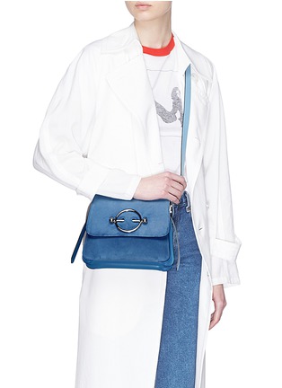 Figure View - Click To Enlarge - JW ANDERSON - 'Disc' leather and suede shoulder bag