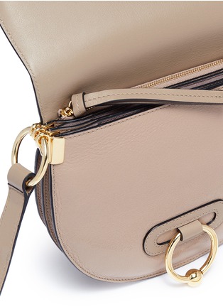 Detail View - Click To Enlarge - JW ANDERSON - Latch flap barbell ring leather shoulder bag