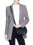 Figure View - Click To Enlarge - JW ANDERSON - Latch flap barbell ring leather shoulder bag