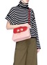 Front View - Click To Enlarge - JW ANDERSON - 'Pierce' colourblock barbell ring medium leather shoulder bag