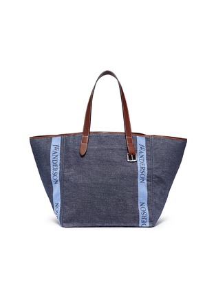 Main View - Click To Enlarge - JW ANDERSON - 'Belt' logo jacquard canvas tote