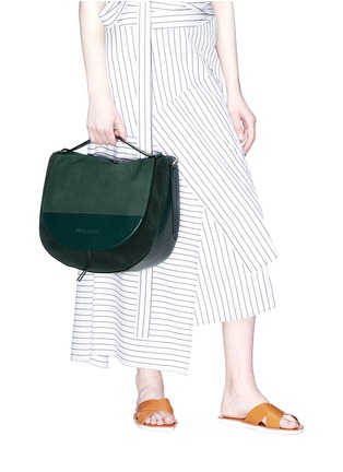 Figure View - Click To Enlarge - JW ANDERSON - 'Moon' suede and leather large shoulder bag